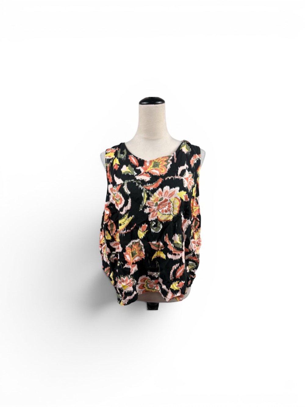 torrid Black challis Tank Top with Pink & Orange Floral Print size 0/large-12